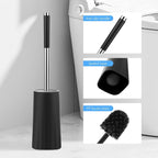 SetSail Toilet Brush, Compact Size Toilet Bowl Brush and Holder Toilet Brushes for Bathroom with Stainless Steel Handle Toilet Cleaner Brush with Durable Scrubbing Bristles, Splash-Proof