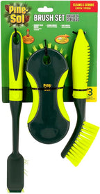 Pine-Sol Scrub Brush Set - Long Handle Cleaning Brushes with Heavy Duty Bristles and Comfort Grip - Scrubbers for Kitchen, Household, and Dishwashing, 3 Pieces