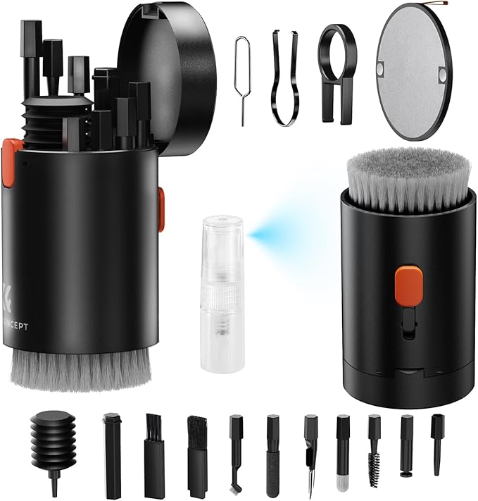 K&F CONCEPT 20-in-1 Keyboard Cleaning Kit Laptop Cleaner, Multifunctional Electronic Device Cleaning Tool, for iPhone AirPods MacBook iPad, Camera PC Monitor Earbud TV Tablet Screens