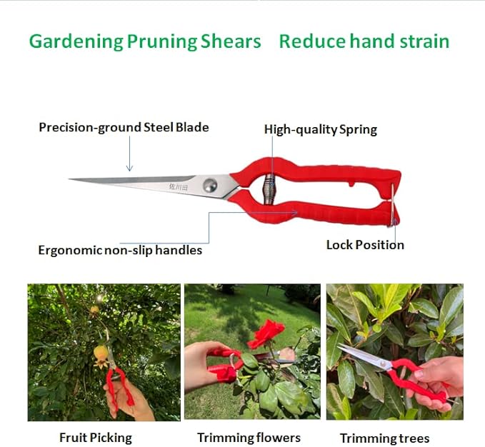2pack Zsling Extra Long Edge Stainless Steel Pruning Shears Fruit Trees Bonsai Sharp Garden Scissors Tool