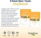 OxyBoost - Oxygen Whitener & Clothes Stain Remover Laundry Detergent Powder with Sodium Percarbonate - Brightens Whites & Safe for Colors - Non-Chlorine, Gentle Yet Powerful - Pack of 2
