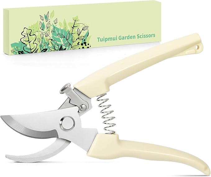Pruning Shears, Sharp Stainless Steel Garden Shears, Bypass Garden Scissors & Clippers for Branch Trimming, Garden Clippers for Plants, Flowers, Fruit Trees, Gardening Gifts for Women&Men