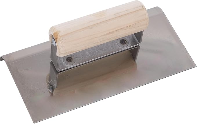 MARSHALLTOWN QLT Stainless Steel Hand Edgers, Wood Handle Material, 152mm Width, 203mm Length, 10mm Radius, 13mm Lip, Made In The USA, CE523S