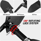 Camping Shovel, 18.5'' Lightweight Digging Shovel Portable Ergonomic High Carbon Steel Folding Shovel for All Occasions Outdoor Camping Hiking Garden Emergency