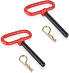 Comonc1/2 Inch Trailer Hitch Pins and Clip Rubber-Coated Handle Red Handle Accessories Tow Hitch for Tractors,Clevis pin,2PCS (1/2 x 3-5/8)