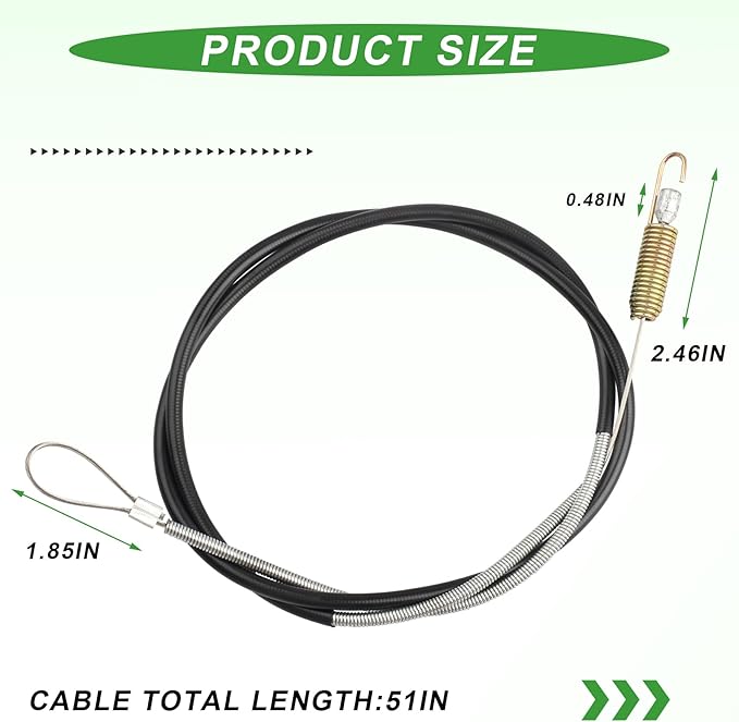 532110675 Clutch Cable for Husqavarna Craftsman Sears AYP Poulan Roper Weed Eater 17" Rear Tine Tiller, Fits Models 650BRTT 650RTT 650RTTA, Replaces Part Number 110675 110675X DNLX3845 5321106-75