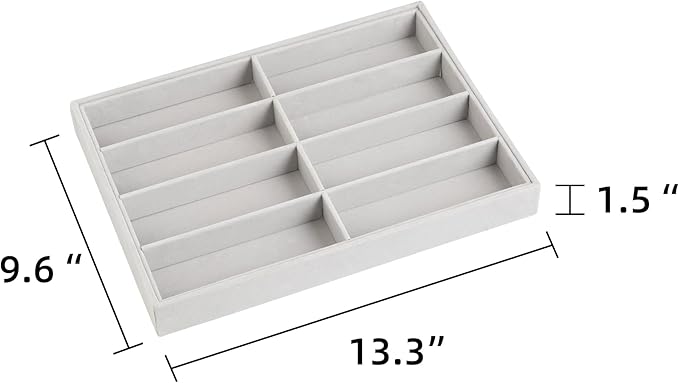 Frebeauty Sunglass Organizer,Velvet Glasses Organizer,8-Slot Sunglasses Tray for Drawer, Men's/Women's Sunglasses Box
