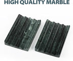 Marble Soap Dish, Soap Holder for Shower, Green Bar Soap Holder with Water Ripple Design, Easy Cleaning Stone Soap Saver for Kitchen Sink，Bathroom, Executive Indian Natural Stone Soap Tray