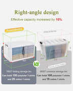 OlarHike 76QT Lockable Storage Bins with Lids - Folding Storage box with Doors and Wheels, Collapsible Plastic Storage Bins for Closets, Stackable Storage Organizer, Storage Containers, 4 Pack Cubes