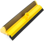 11.6" Window Squeegee with Scrubber, 2-in-1 Car Glass Cleaning Kit with Sponge and Rubber Blade Squeegee Cleaner for Window, Glass, Car Windshield– Fits Standard Extension Pole (Pole Sold Separately)