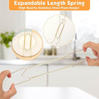 24 pcs Plate Hangers for The Wall, 4/6/8/10/12 Inch Invisible Decorative Wall Plate Hangers, Stainless Steel Plates Walls Hanger for Display Various Sizes with Hooks for Decorative