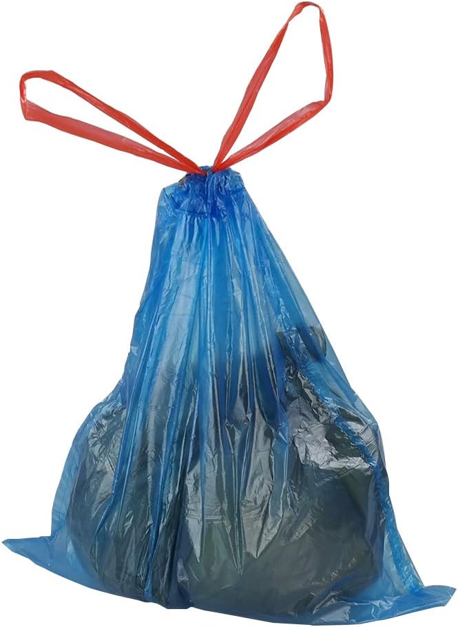 Bringer 200 Counts Blue Tall Kitchen Drawstring Trash Bags, 13 Gallon