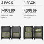 Compression Packing Cubes for Travel - Luggage Organizer Bags - Double Zipper Packing Cubes for Suitcases (2-Pack, Olive)