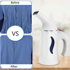 Handheld Garment Steamer for Clothes, Portable Clothes Steamer Remove Wrinkle, 180ml Water Tank, 12 minutes Continuous Steam, 2.3 meter Cord, Ideal for ALL Fabrics, One button Design (Light White)