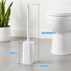 Toilet Bowl Brush and Holder Set - Toilet Scrubber Brush,Cleaning Brush,Bathroom Decor,Household Essentials,Cleaning Supplies,White