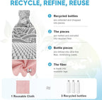 AIDEA Microfiber Cleaning Cloth Roll, 75PK, Tear Away Reusable Paper Towels, Pink Towels Lint Free Rags for House, Kitchen, Car Cleaning Supplies, 11.5"×11.5"