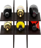 Furinno Cubicle 9-Compartment Bottle Storage Cube Organizer Insert (Does not fit IKEA Kallax Shelving), Black Dark Oak