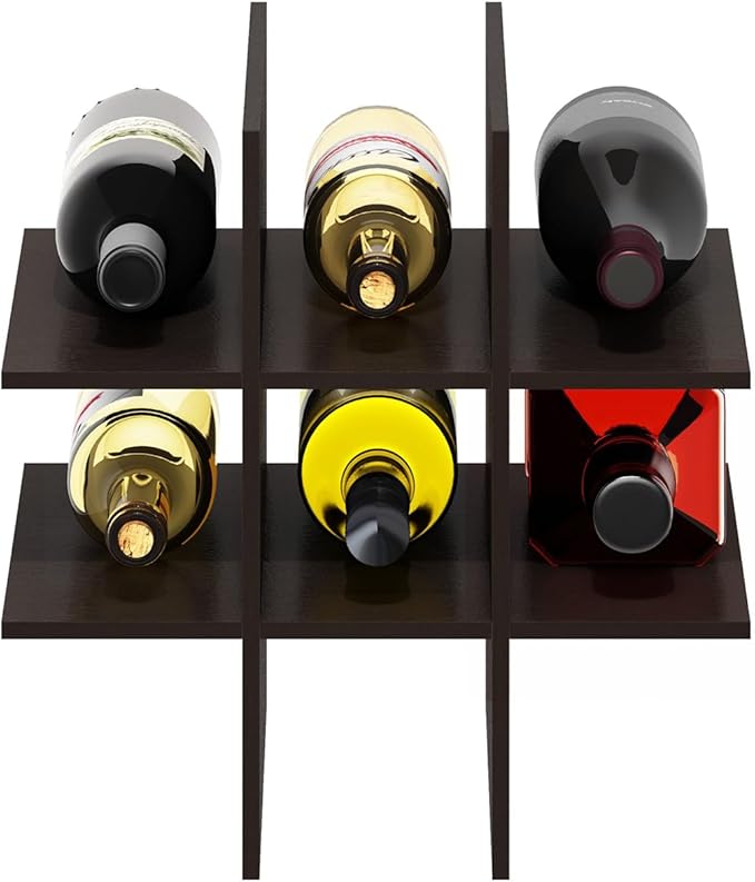 Furinno Cubicle 9-Compartment Bottle Storage Cube Organizer Insert (Does not fit IKEA Kallax Shelving), Black Dark Oak