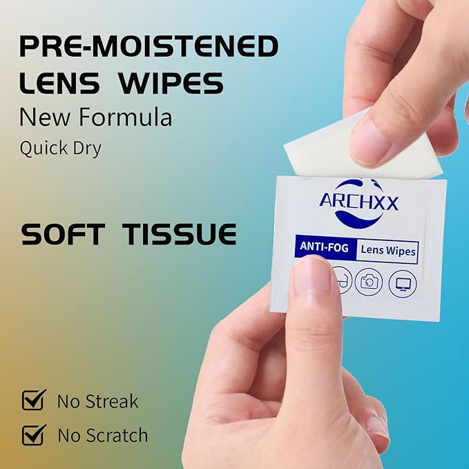 Anti Fog Wipes for Glasses, 240 Count,Pre-Moistened Cleaning Wipes, Lens Cleaner Wipe for Eyeglasses,Sunglasses,Goggles,Screen,Phone,Individually Wrapped Eye Glasses Cleaner