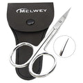 Eyebrow Scissors & Small Cuticle Scissors, Curved Blade Manicure TSA Scissors. Stainless-Steel Scissors for Eyelashes, Facial Hair, Pubic, Men Moustache & Beard.
