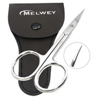 Eyebrow Scissors & Small Cuticle Scissors, Curved Blade Manicure TSA Scissors. Stainless-Steel Scissors for Eyelashes, Facial Hair, Pubic, Men Moustache & Beard.
