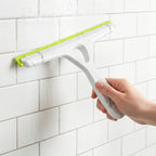 Window Squeegee with Ergonomic Handle, Shower Squeegee for Glass Doors, White and Green, Non-Slip Grip, Glass Cleaning Tool for Windows(Set of 2)
