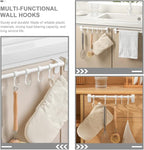 BESTonZON Kitchen Utensil Hooks 5pcs White No-Drill Adhesive Cabinet Hooks Multi-Functional Hanging Rack for Kitchen Storage and Sundries Organization
