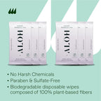 ALŌH Lavender Rosewood + Aloe Sanitizing Hand Wipes - Clean Hands, Clear Mind - On The Go Hand Sanitizer Wipes for Kids and Adults - Travel Size 6 Pack, 20ct (120 wipe)