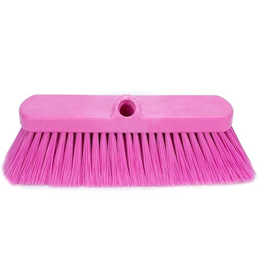 SPARTA 41278EC26 Flo-Thru Plastic Wall Scrub Brush, Equipment Brush With Soft Nylex Bristles For Industrial Kitchens, Hospitals, Commercial Cleaning, 4 Inches, Pink
