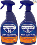 MICROBAN Multi-Purpose Cleaner, 32 oz., 2 Pack, Citrus, Penetrates Soap Scum, Greasy Soils and Reduces Odors, Keeps Killing 99.9% of Bacteria and Viruses for up to 24 Hours