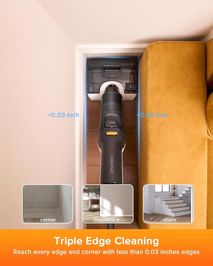 roborock F25 LT Wet Dry Vacuum Cleaner and Mop, 20000Pa Cordless Vacuum Mop Combo, 194°F Hot Water Self Cleaning & Hot Air Flash Drying, 180° Lie-Flat Hard Floor Cleaner, Edge to Edge Cleaning