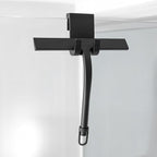 9 inch Squeegee Set with Over Wall Hanger, Suction Cup, and Hook, Glass Cleaning Squeegee for Shower Doors, Windows, Glass Doors, Bathrooms, Mirrors, Car Windshield - Matte Black