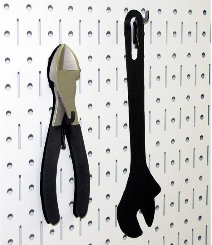 Wall Control 30-WRK-400WB Standard Workbench Metal Pegboard Tool Organizer,White/Black