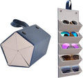 Kenpal Sunglasses Storage Organizer Holder Foldable Travel Case with 5 Slot Compartments for Multiple Glasses