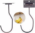 Self-Adhesive Banana Hooks, Foldable Magnetic Hanger Under Cabinet, Sturdy Metal Banana Holder for Kitchen, Space-Saving Design to Keep Bananas Fresh 1 Pieces Bronze