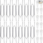 Bilillo 12 Pack Plate Hangers for The Wall, Suitable for 12-16 Inch Decorative Plate,Invisible Heavy Duty Wire Plate Holder with Wall Hooks, Plate Hangers for Displaying Plates, Platter, Dish (Black)