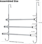 CANYAVE Over The Door Towel Rack, Over Door Towel Rack for Bathroom Door, Triple Towel Storage Holder with Hooks (Silver)