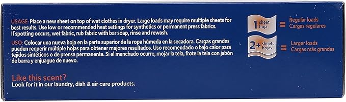 Clorox Fraganzia Fabric Softener Dryer Sheets, Wrinkle Reducing and Anti Static Laundry Dryer Sheets for Great Smelling Clothes, Softens Fabrics, Hawaiian Escape Scent, 105 Count - 6 Pack