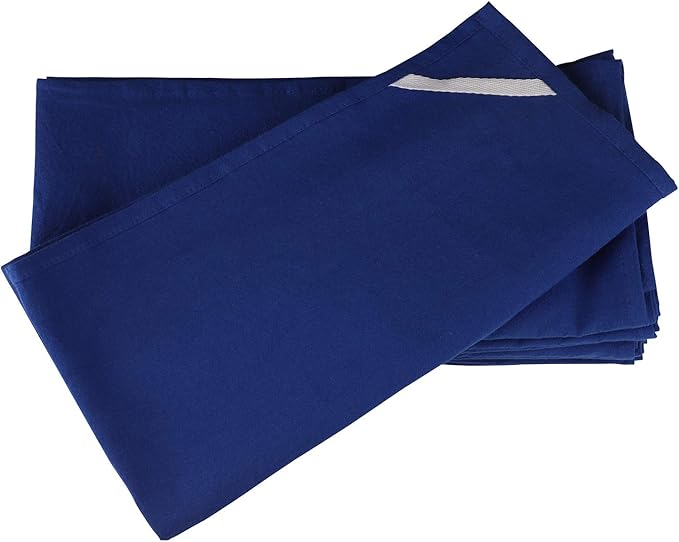 DG Collections 100% Cotton Flour Sack Towels – 12 Pack, 27x27 Inches, Navy, Lint-Free, Pre-Washed, Hemmed Edges – Reusable Kitchen Towels for Cleaning, Embroidery, Printing & Crafts - Navy