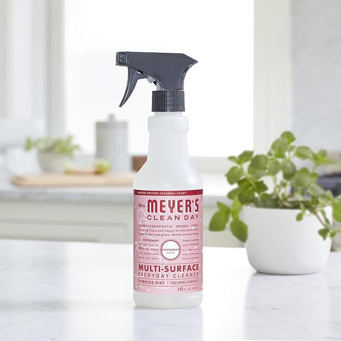 Mrs. Meyer's Multi-Surface Cleaner, Peppermint, 16 OZ (Pack of 4)