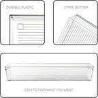 Backerysupply Clear Plastic Drawer Organizer Tray for Vanity Cabinet (9"×6"×2" Set of 4) For Office Bathroom Makeup Drawers