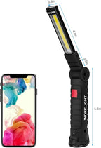 Gifts for Men 3Pack LED Flashlight, Rechargeable Work Lights with Magnetic Base Hook 360°Rotate and 5 Modes Bright LED Flashlight Inspection Light for Car Repair, Grill and Outdoor Use