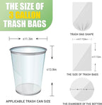 120 Count 3 Gallon Trash Bags Clear - 11 Liter Small Garbage Bags Unscented for Bathroom,Clear Plastic Wastebasket Can Liners for Home Bedroom Office