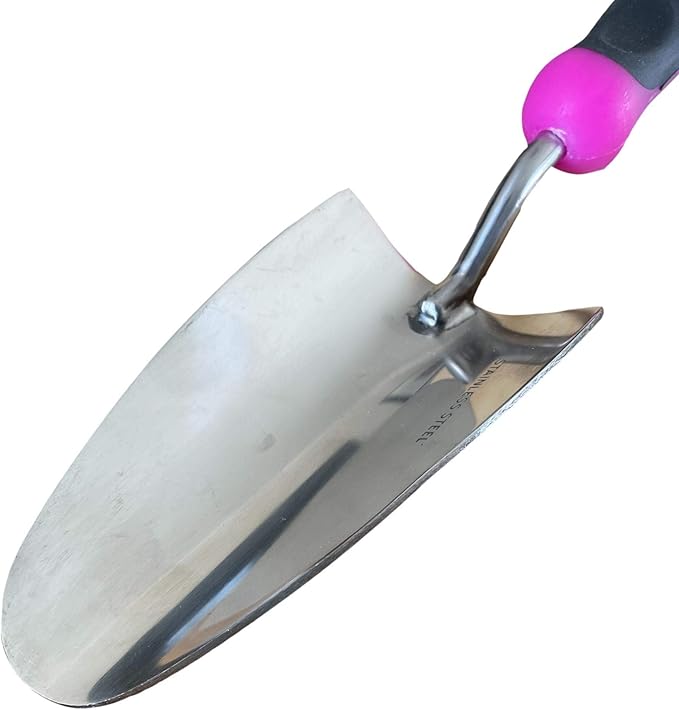 Garden Guru Super Strong Garden Trowel Hand Shovel - Stainless Steel - Rust Resistant - Ergonomic Grip - Perfect Tool for Gardening, Weeding, Transplanting and Digging in Garden Beds (Pink 4 Pack)
