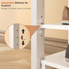 Shoe Rack Bench Seat Rubberwood 2-Tier Wooden Storage Bench 550lbs Compact Mid-Century Modern Design for Entryway, Hallway, Closet, Front Door Entrance, Foyer