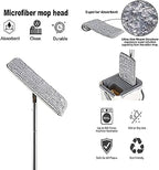 Heavy Quality Floor Mop with Bucket, Flexible Kitchen Tap Flat Squeeze Cleaning Supplies, 360° Flexible Quiet, 2 Reusable Pads, Microfiber, Adjustment Office Mop (Multicolour)
