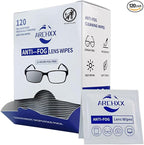 Anti Fog Wipes for Glasses, 120 Count,Pre-Moistened Cleaning Wipes, Lens Cleaner Wipe for Eyeglasses,Sunglasses,Goggles,Screen,Phone,Individually Wrapped Eye Glasses Cleaner