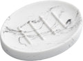 Resin Soap Dish Bathroom,Marble Look Soap Holder for Shower,Soap Tray for Kitchen Sink(Marble White)