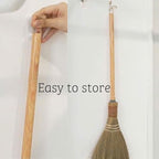 BMart Home Small Natural Whisk Sweeping Hand Handle Broom - Vietnamese Straw Soft Broom for Cleaning - Decoration Items - Indoor - Outdoor - 7.87'' Width, 24.4" Length