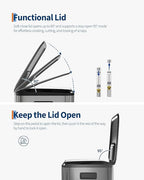 GarveeHome 2 x 10.6 gal Stainless Steel Double Trash Can with Lid for Kitchen, Large Dual Trash and Recycle Bin Combo, Step-on Kitchen Metal Garbage Cans, PP Inner Buckets, Liner Rim, Matte Grey